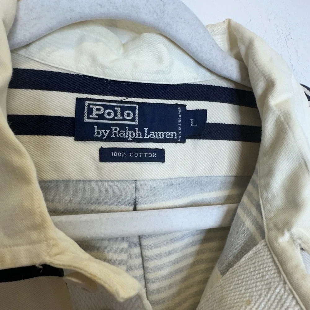 Vintage Polo Ralph Lauren Rugby Long Sleeve‎ 90s Heavyweight Cotton Preppy Sz L